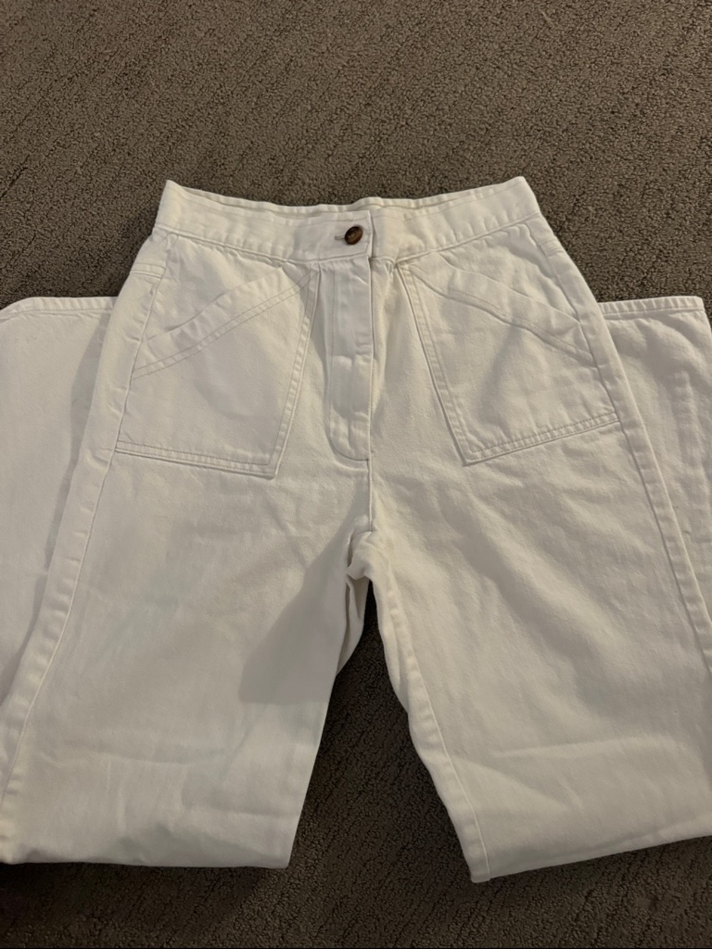 Urban Outfitters White High-Waist Wide Leg Pants